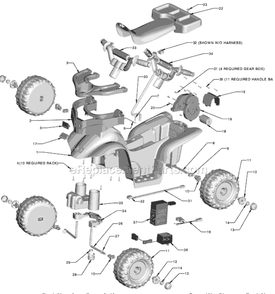 Page A Diagram and Parts List for K0451  Power Wheels Ride-On Cars